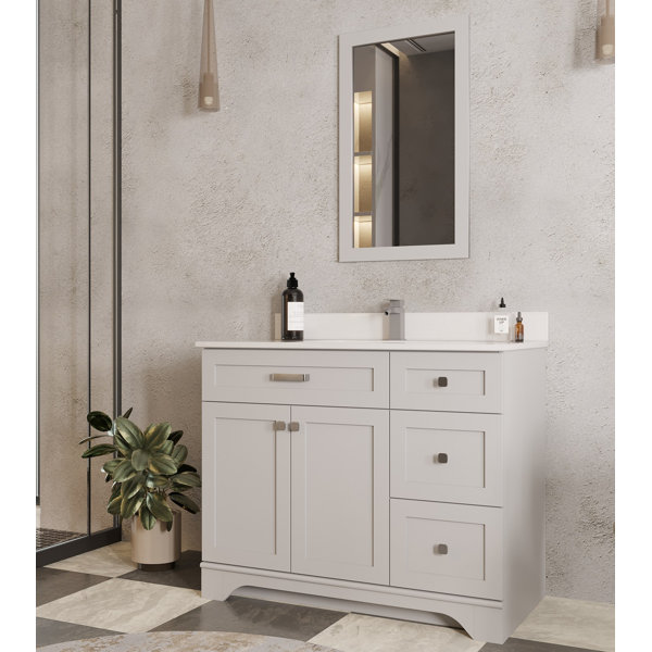Rosalind Wheeler Cieanna 1050Mm Single Bathroom Vanity with White